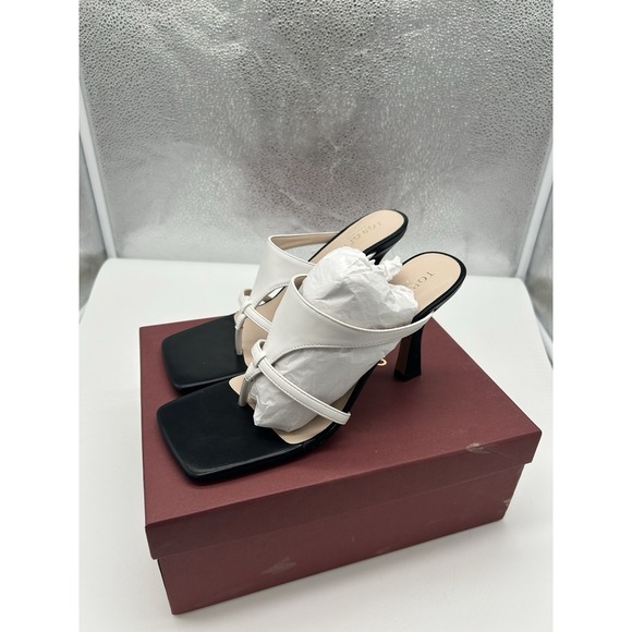 New Torgeis Aconite Faux Leather High Heel Thong Sandals Black Size EU 38.5 US 8 - Picture 4 of 8